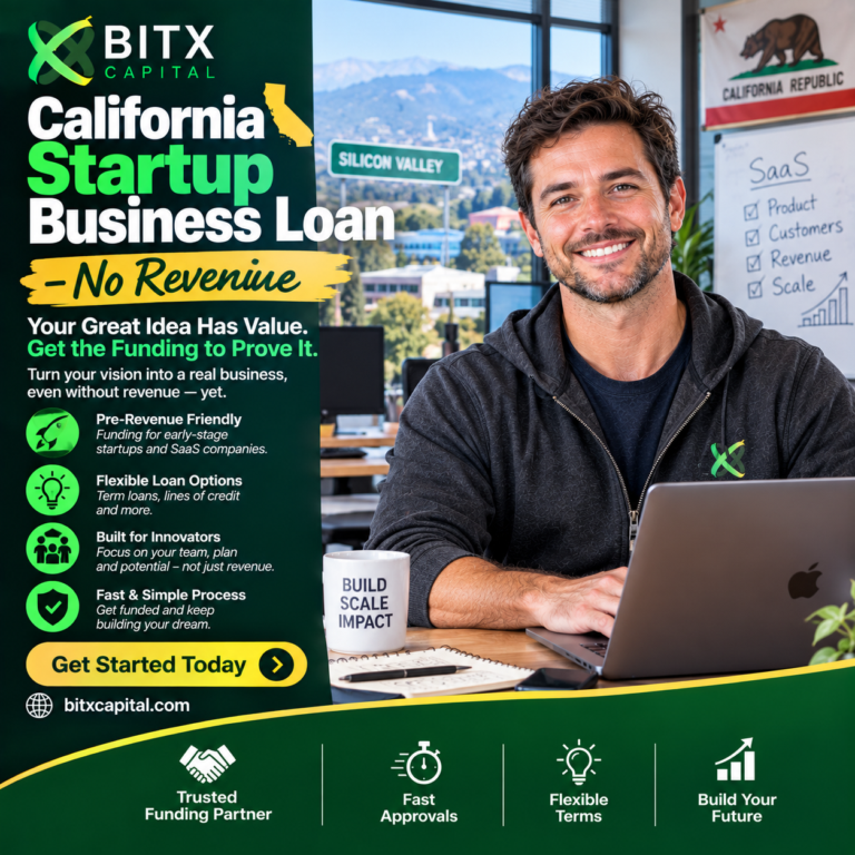 California Startup Business Loans No Revenue